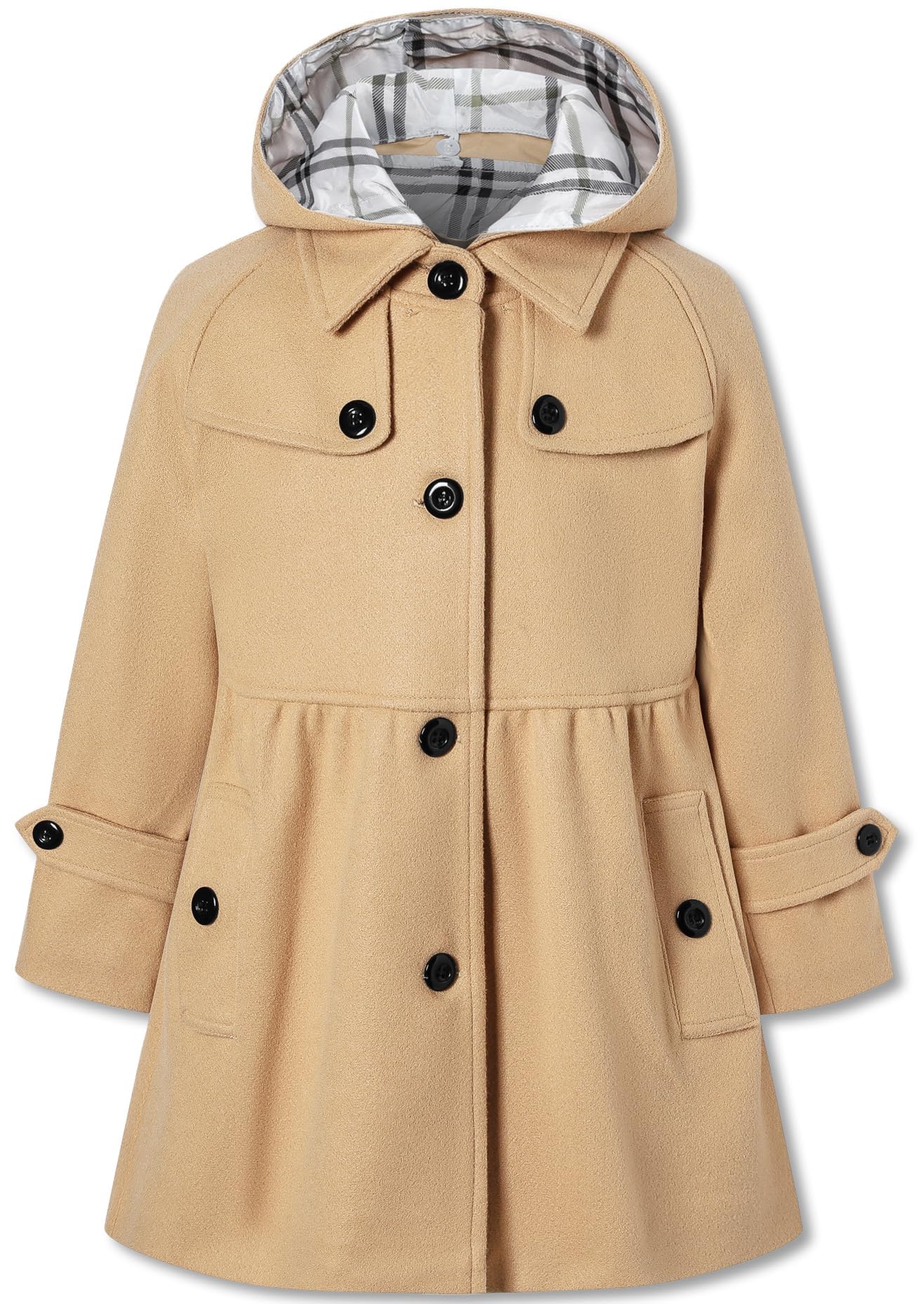 Casaco Betusline Para Meninas Com Capuz, Botão, Trincheira De 7 A 8 Anos