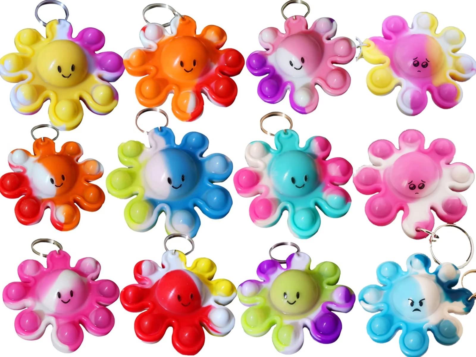 Mochila Keychain Octopus Roaqua Mini Pop Fidget, Pacotes Com 30