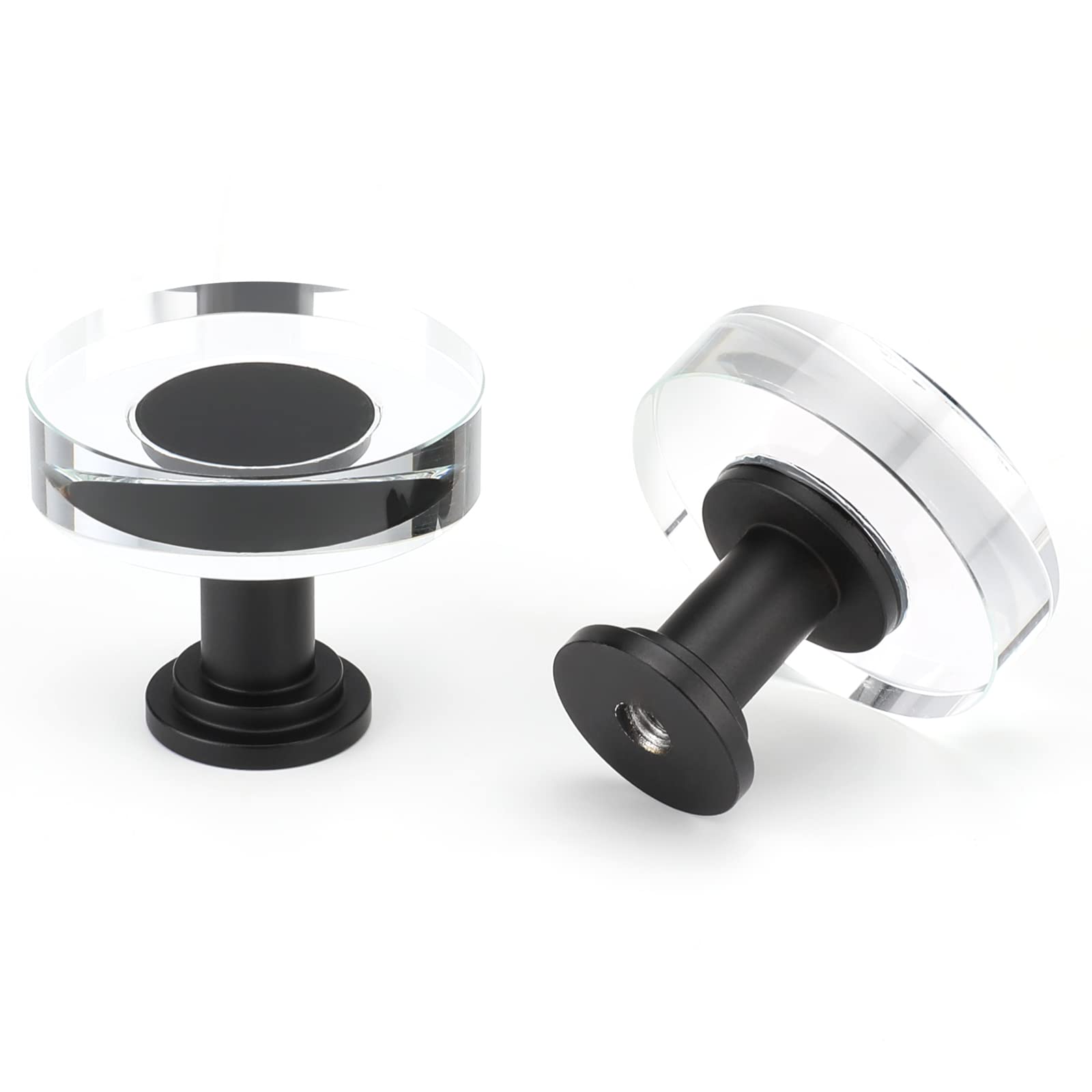 Knobs De Vidro Lontan Clear For Dresser Crystal Cabinet, Pacote Com 5