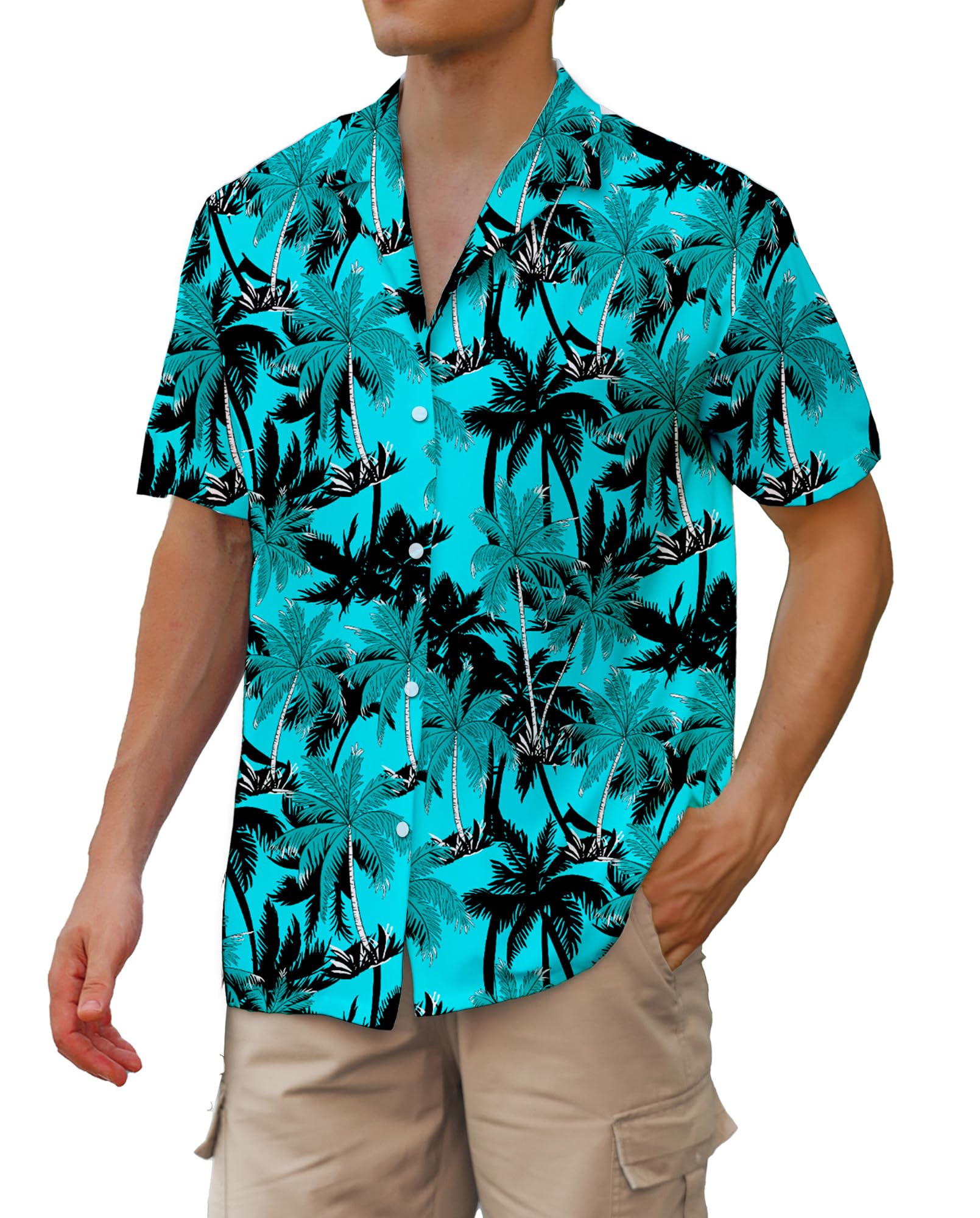 Camisa Masculina Cromoncent Havaiana De Mangas Curtas Coqueiro