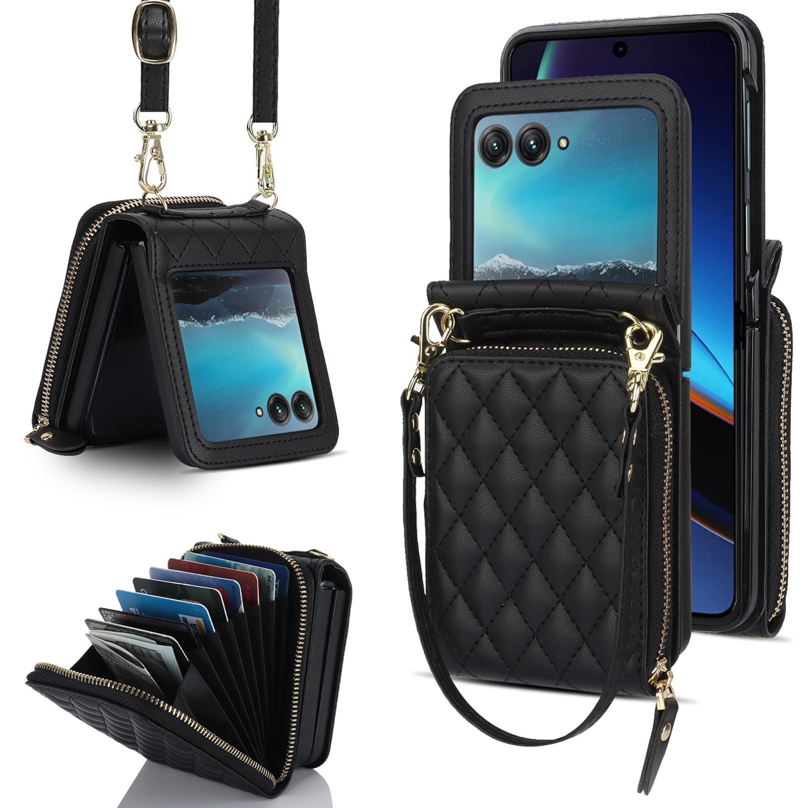 Capa De Telefone Ninki Compatível Com Motorola Razr 2024 Com Suporte Para Cartão