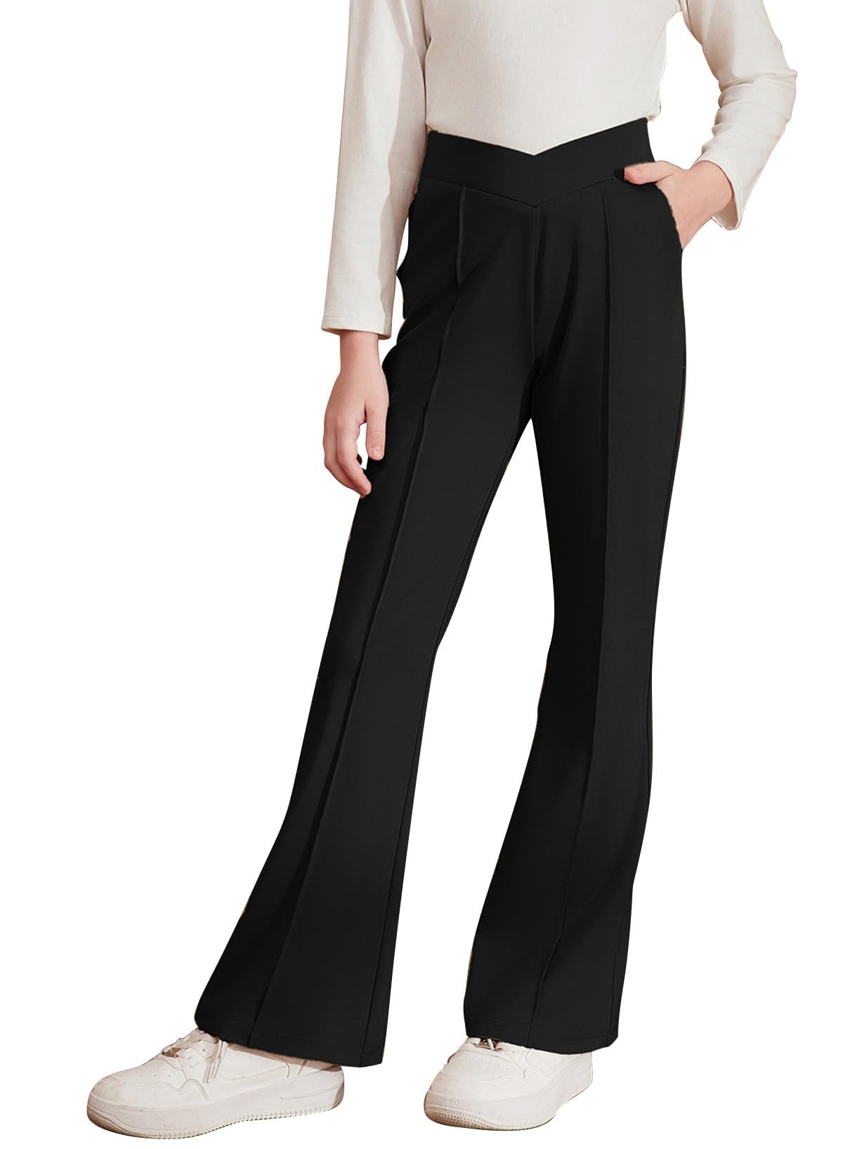 Flare Pants Blibean Para Meninas De 6 A 7 Anos, Uniforme Escolar Elegante