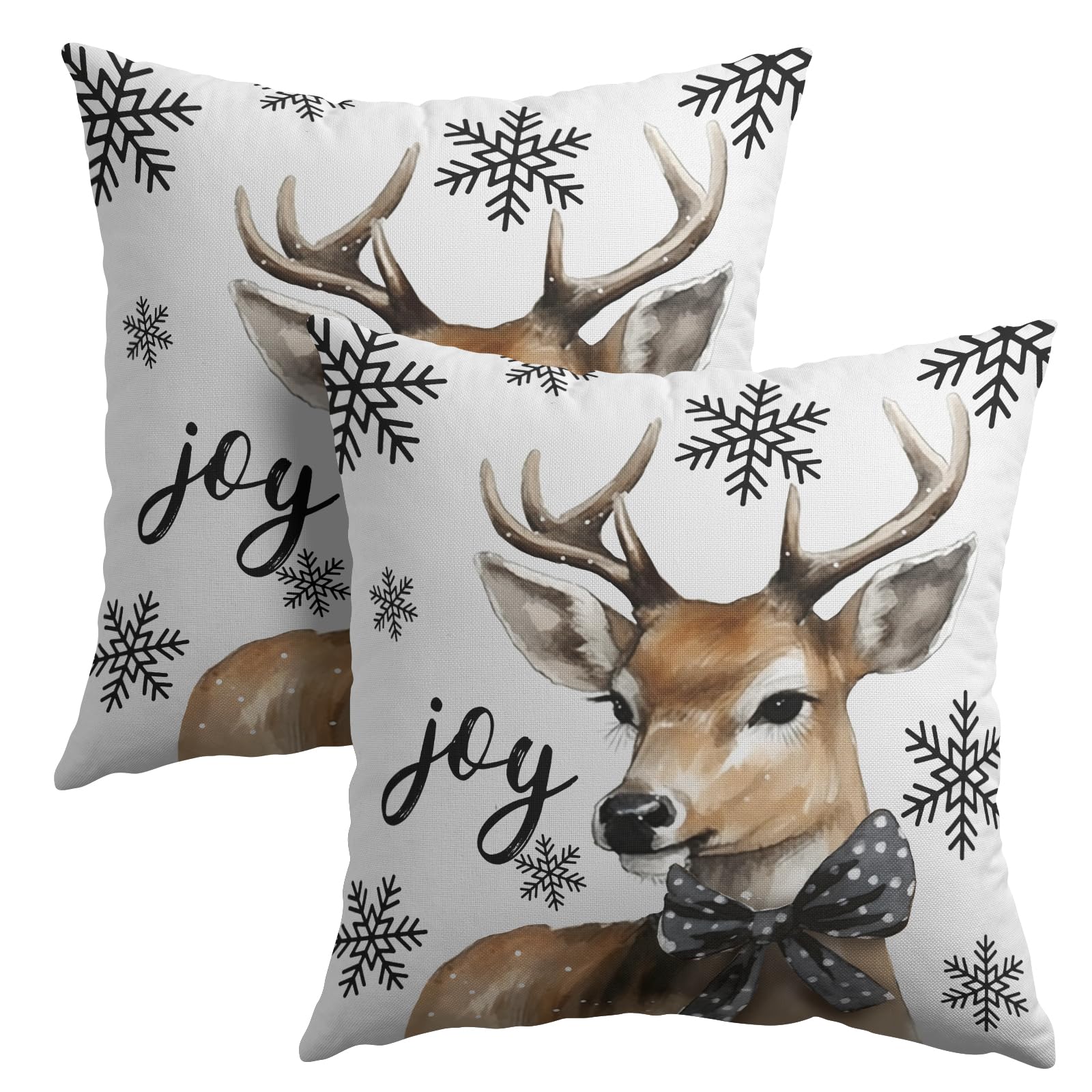 Capa De Travesseiro Granbey Deer Christmas 60x60cm, Conjunto De 2 Algodões
