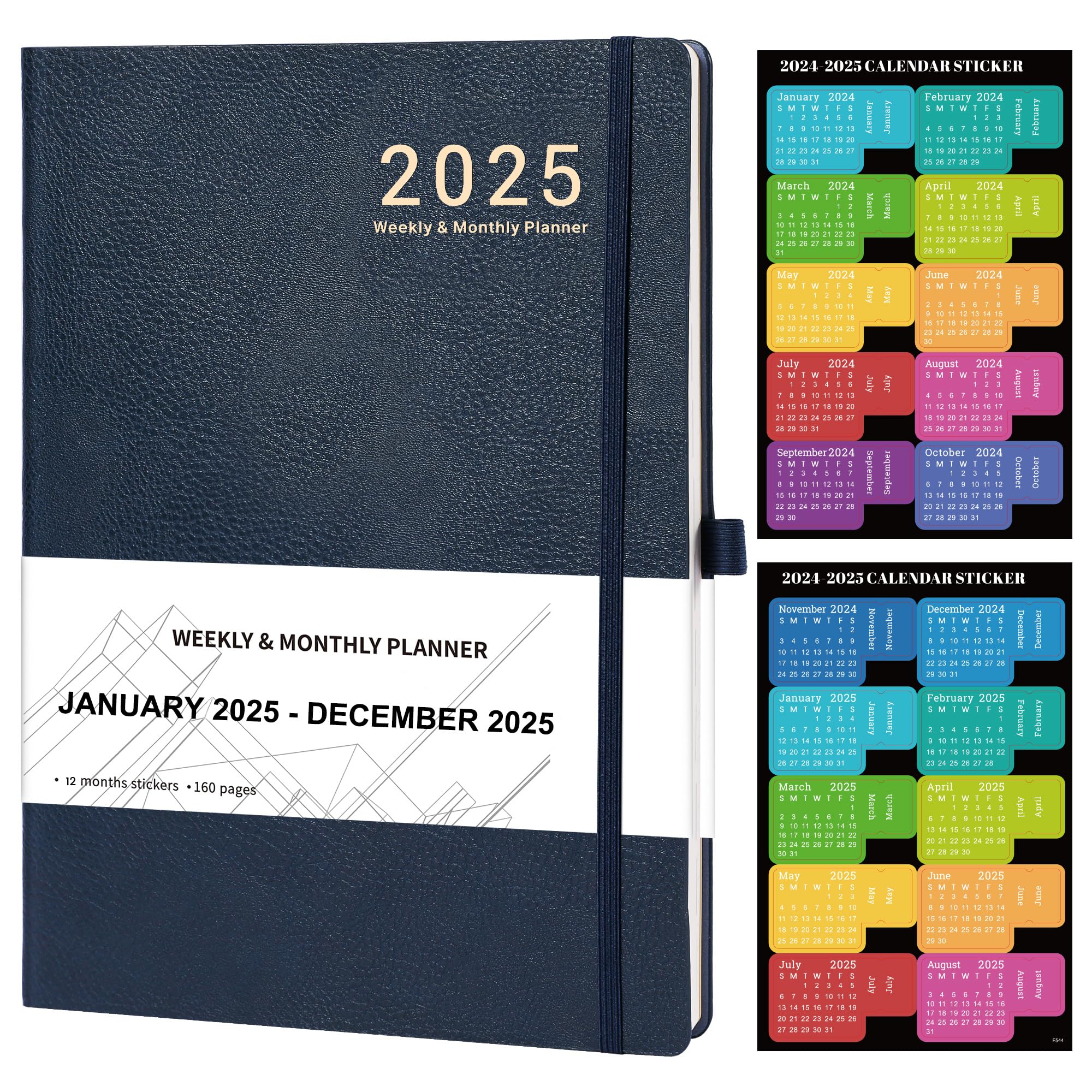 Agenda Artfan 2025 Semanal/mensal 8,5x11cm Couro Azul
