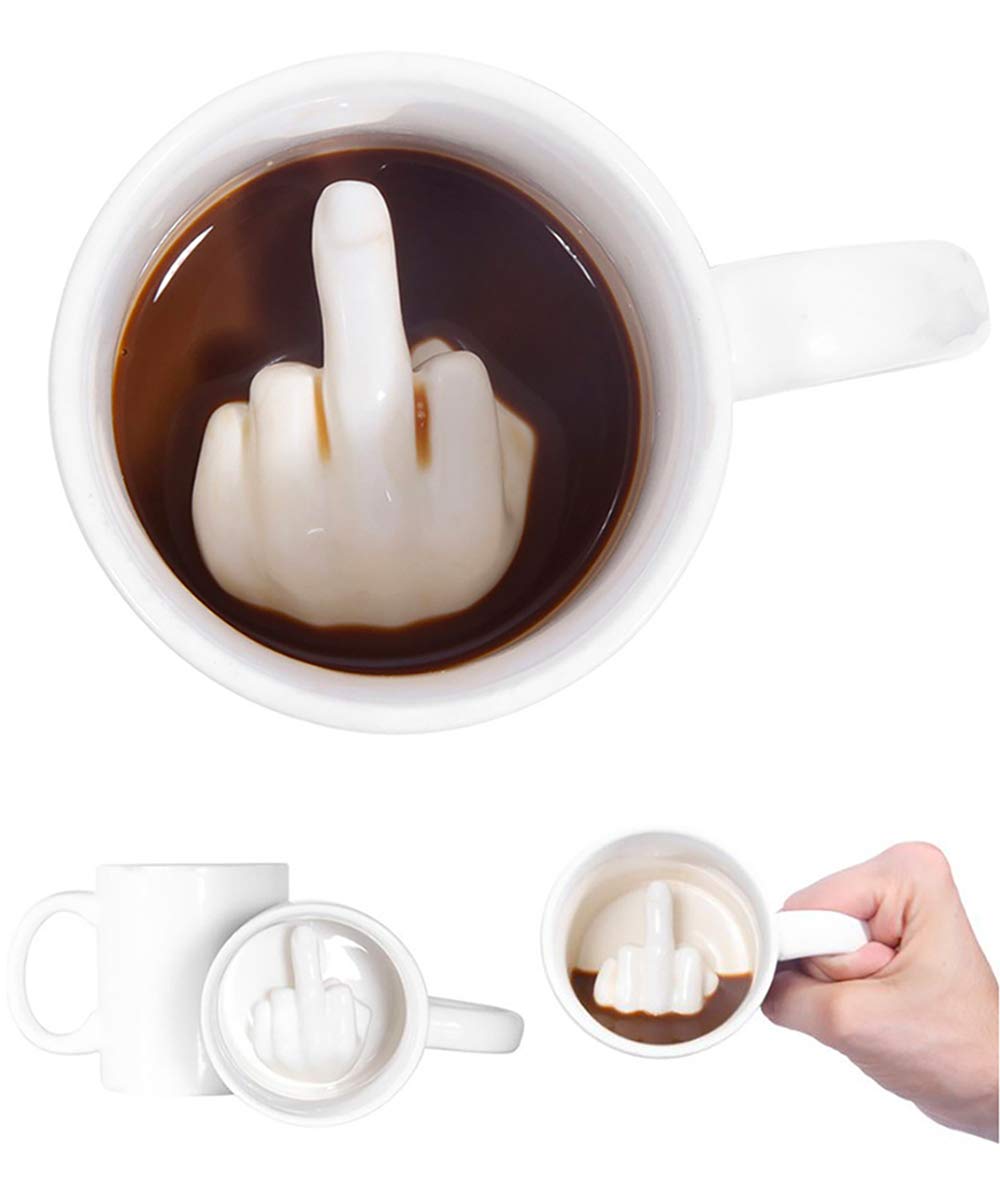 Caneca De Café Lyofox Up Yours Thumbs Up Ceramic 400ml Presente Engraçado