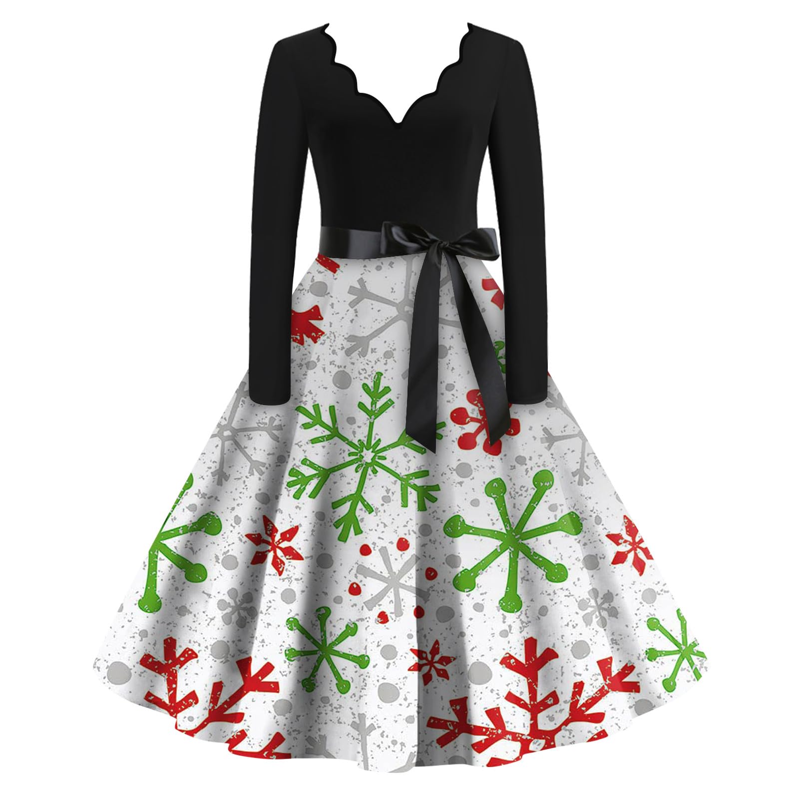 Vestido Fqzwong Para Festa De Natal Feminino De Manga Comprida Verde 4gg