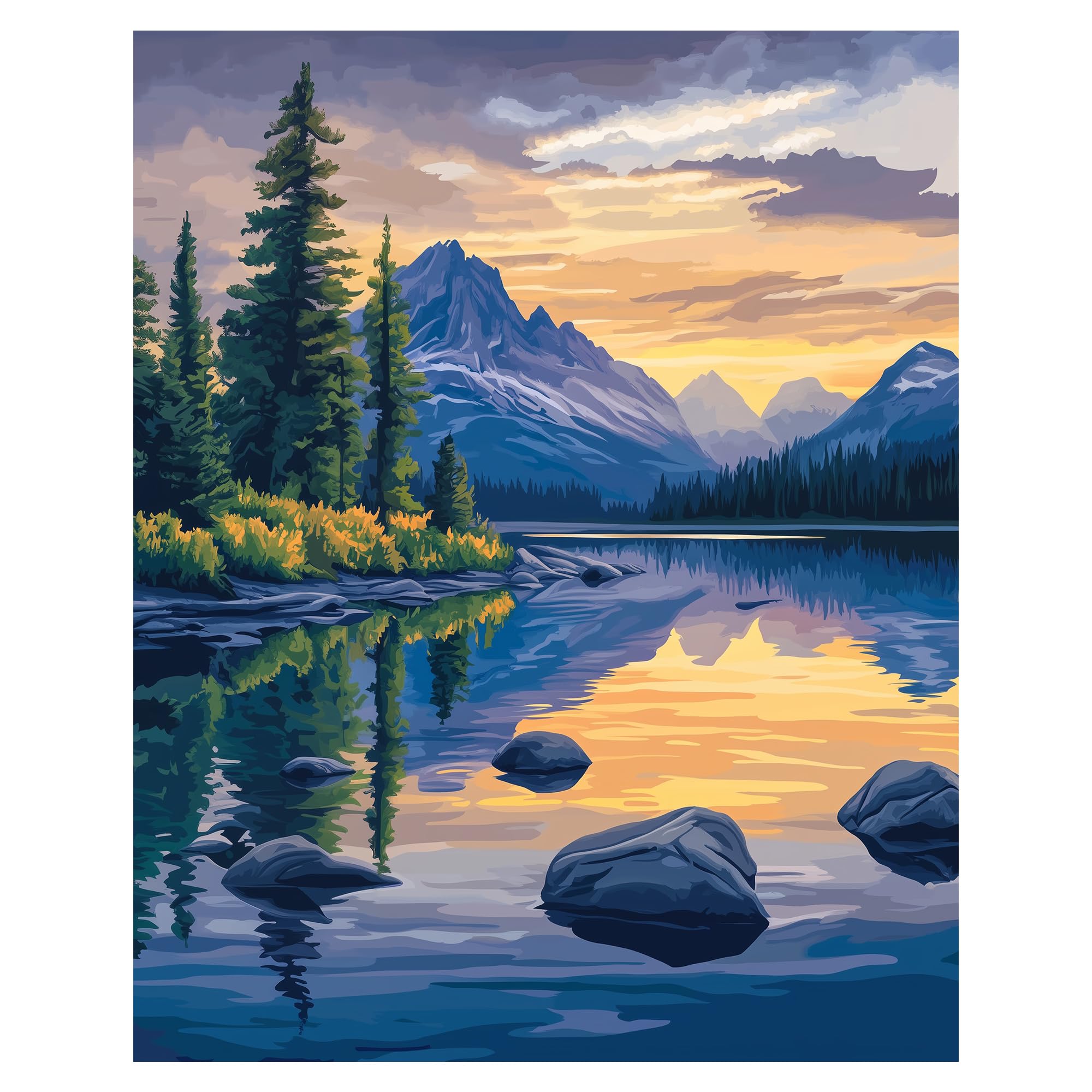 Kit Paint By Numbers Cawpom Alaska Landscape Para Adultos