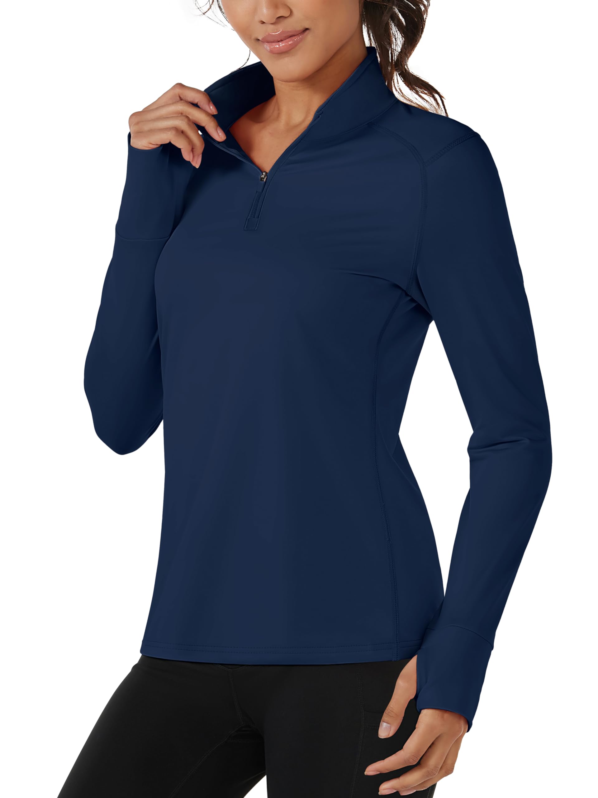 Camisa De Treino Tacvasen Mock Neck Pullover Layer Para Mulher
