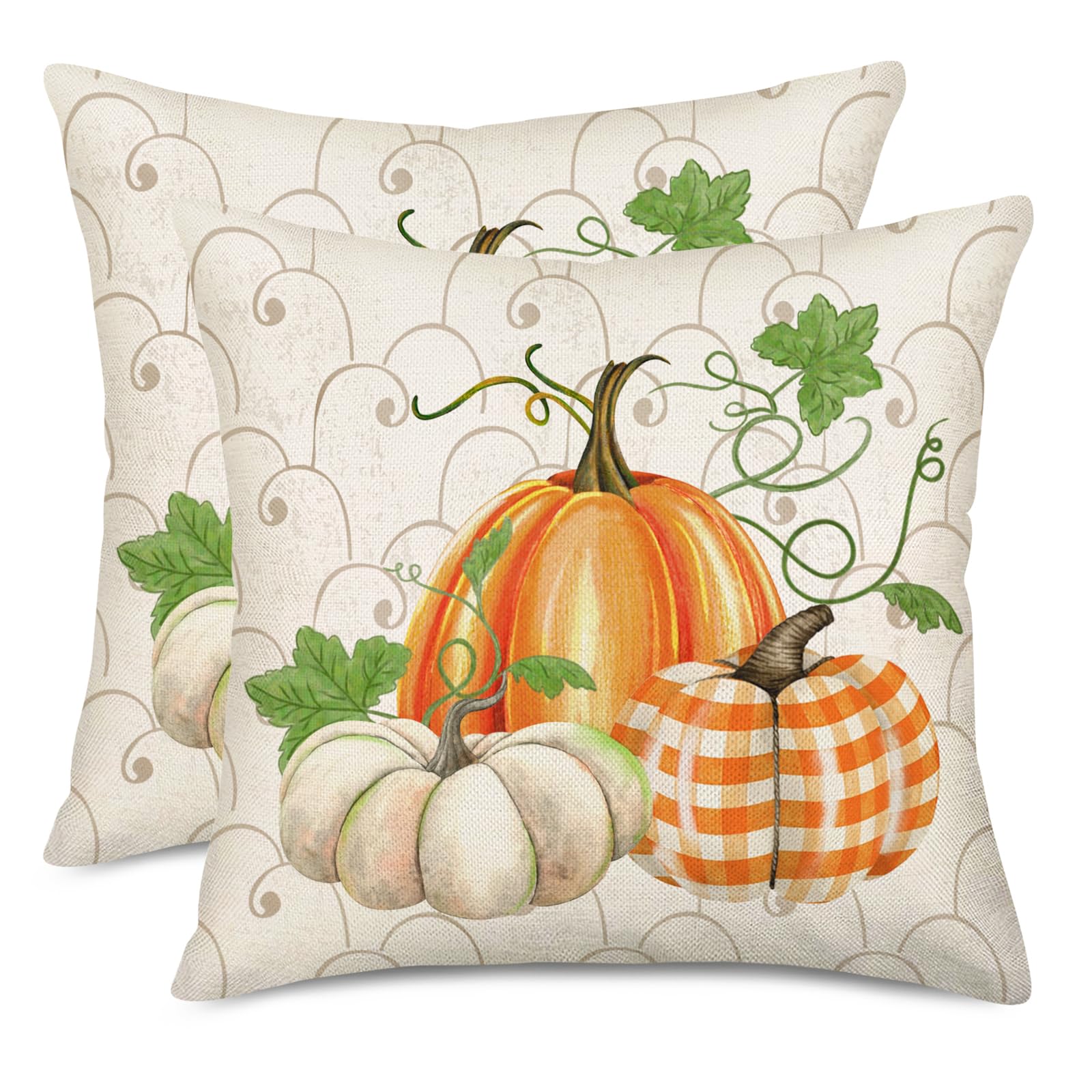Capas De Almofada Fukeen Fall Pumpkin 60x60cm, Conjunto De 2