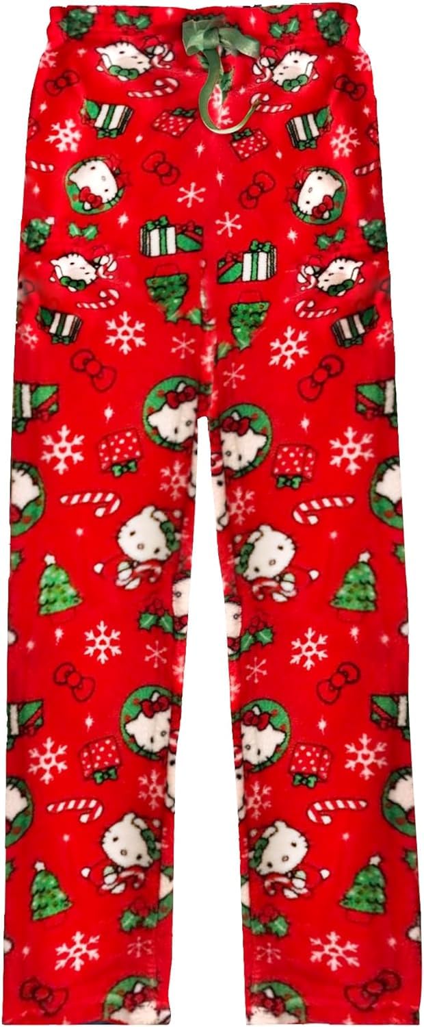 Calças De Pijama Kunsecsh Anime Cartoon Flannel Para Mulheres/meninas