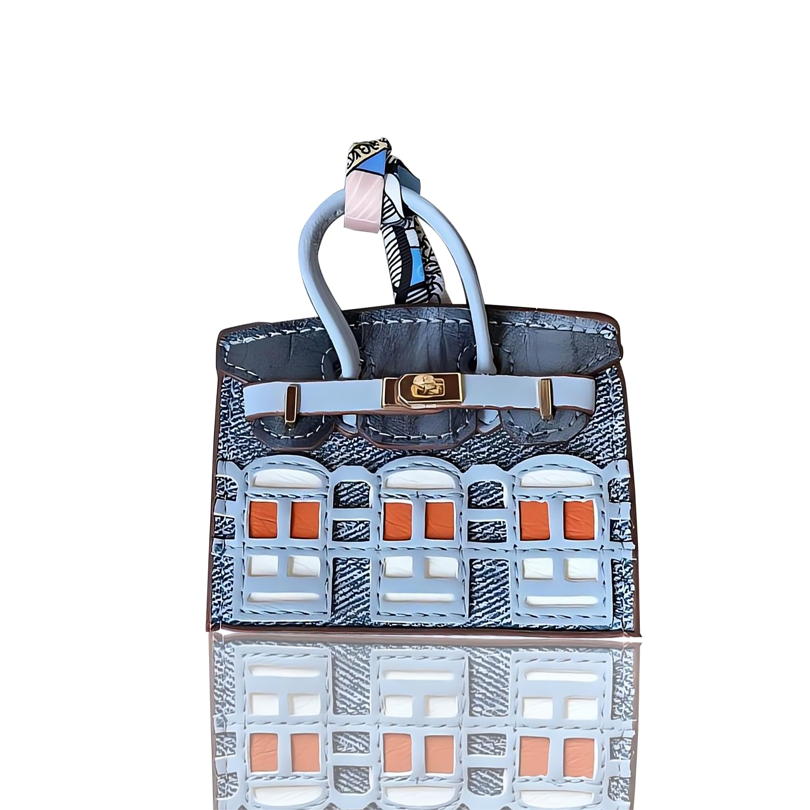 Bag Charms Edibling Preppy Leather Para Bolsas Azuis