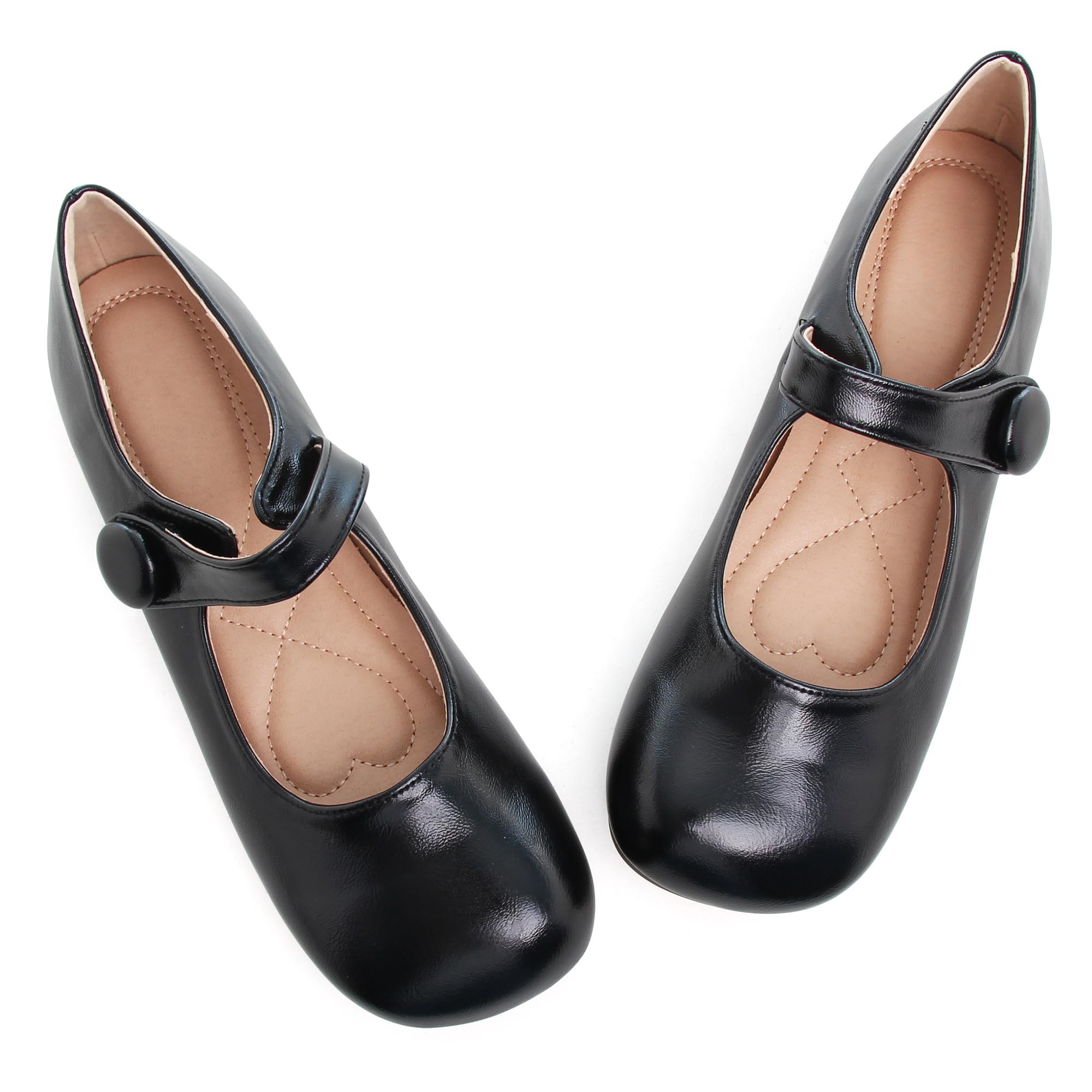 Sapatos Dear Time Mary Jane Flats Uniform Work Black Tamanho 9