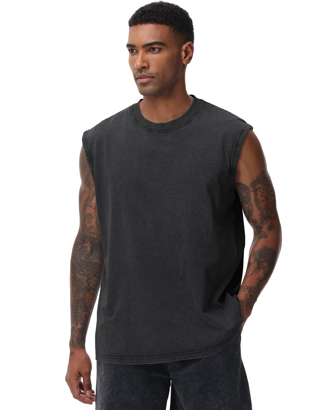 Camiseta Sem Mangas Snowelve Workout Masculina Preta