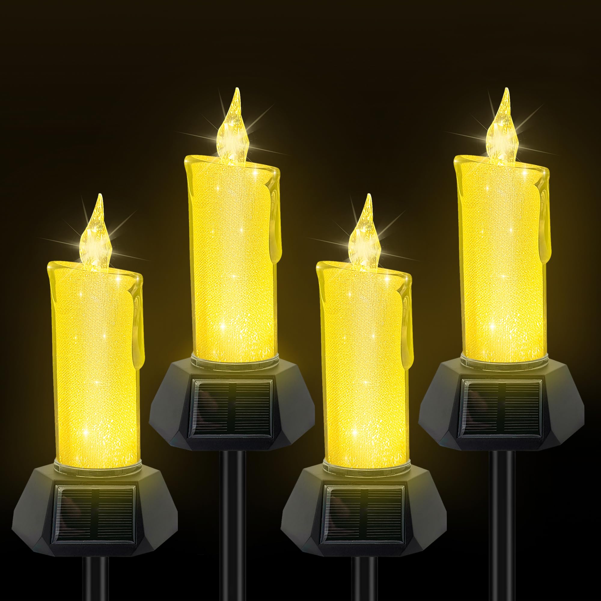 Luzes Solares De Natal Para Uso Externo, 4 Unidades De Led