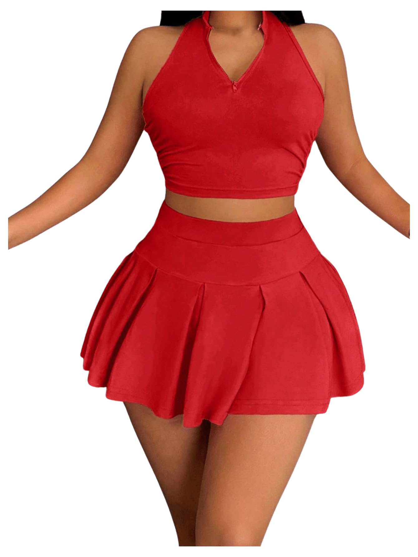 Outfit Soly Hux, Camiseta Regata E Saia Femininas De Verão, 2 Peças