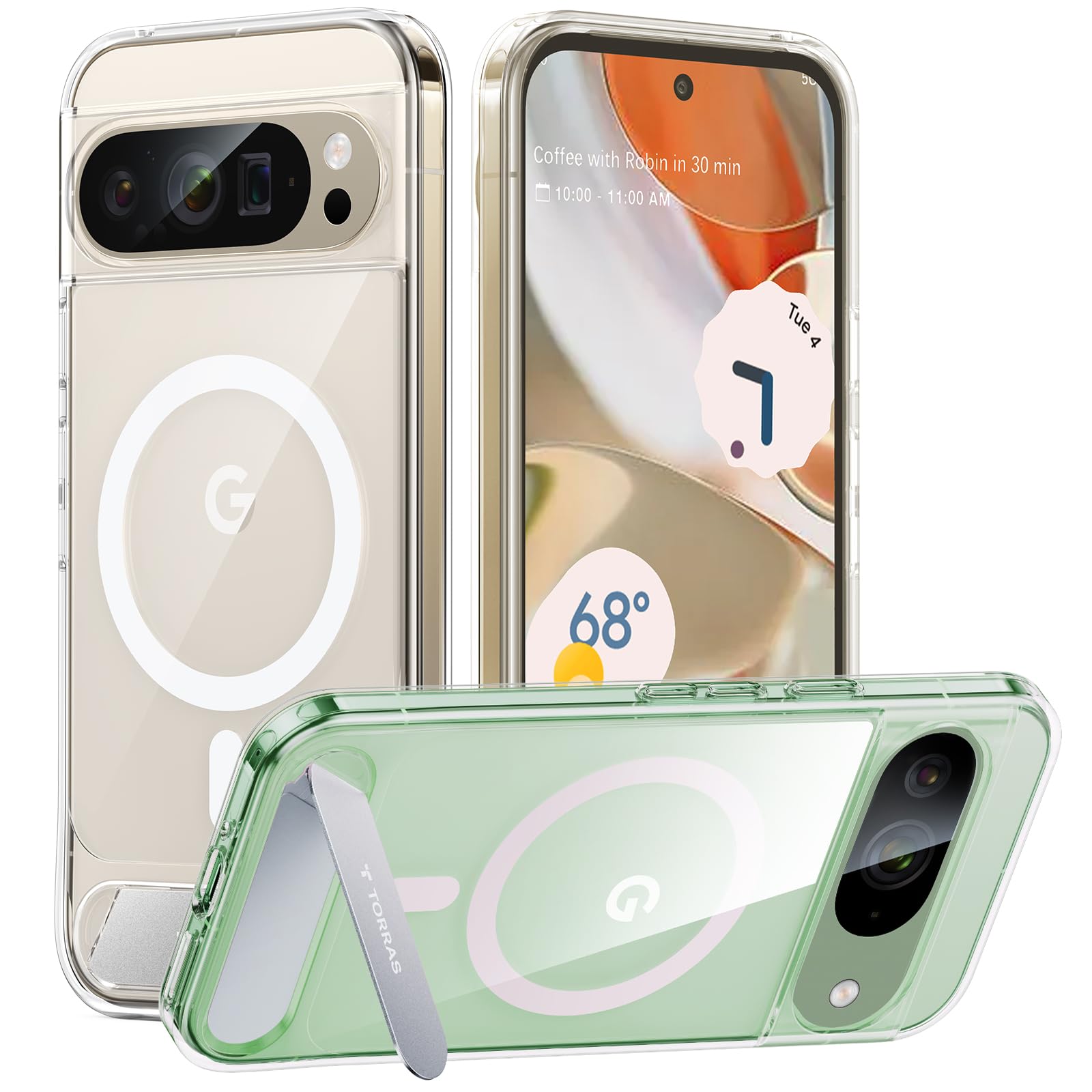 Capa De Telefone Torras Magnetic &amp; Stand Com Proteção Contra Quedas De 12 Pés Para Google Pixel 9/9 Pro