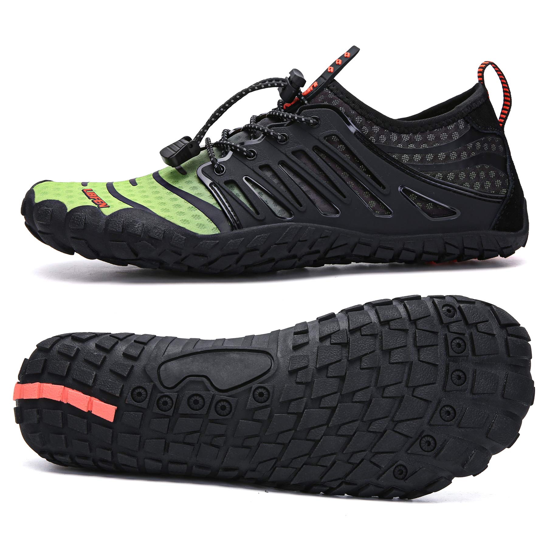 Sapatos Aquáticos Ubfen Aqua Swim Beach Sports Quick Dry Preto Verde