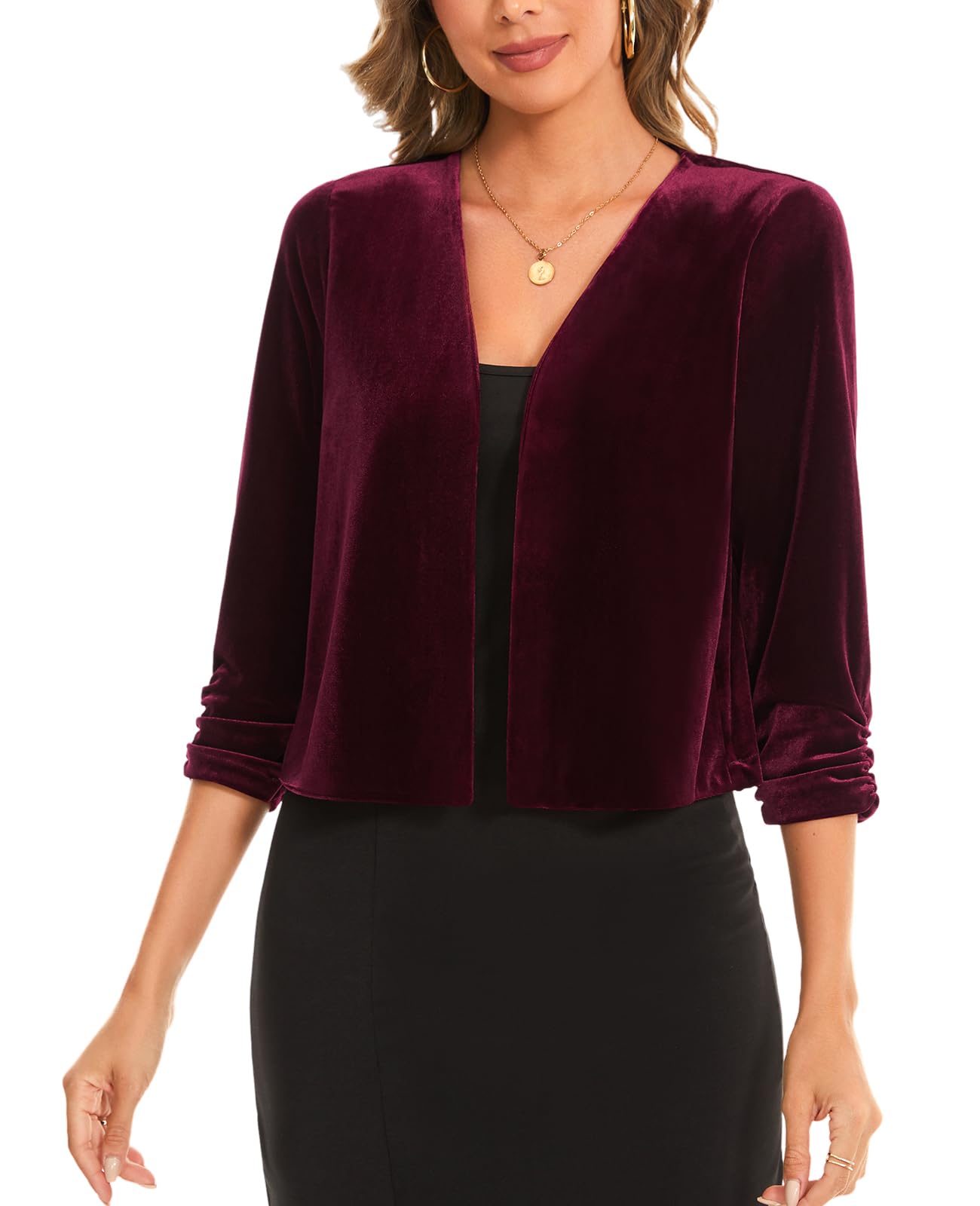 Velvet Shrug Mintlimit Feminino, Vinho Tinto, Tamanho L, Para Vestido