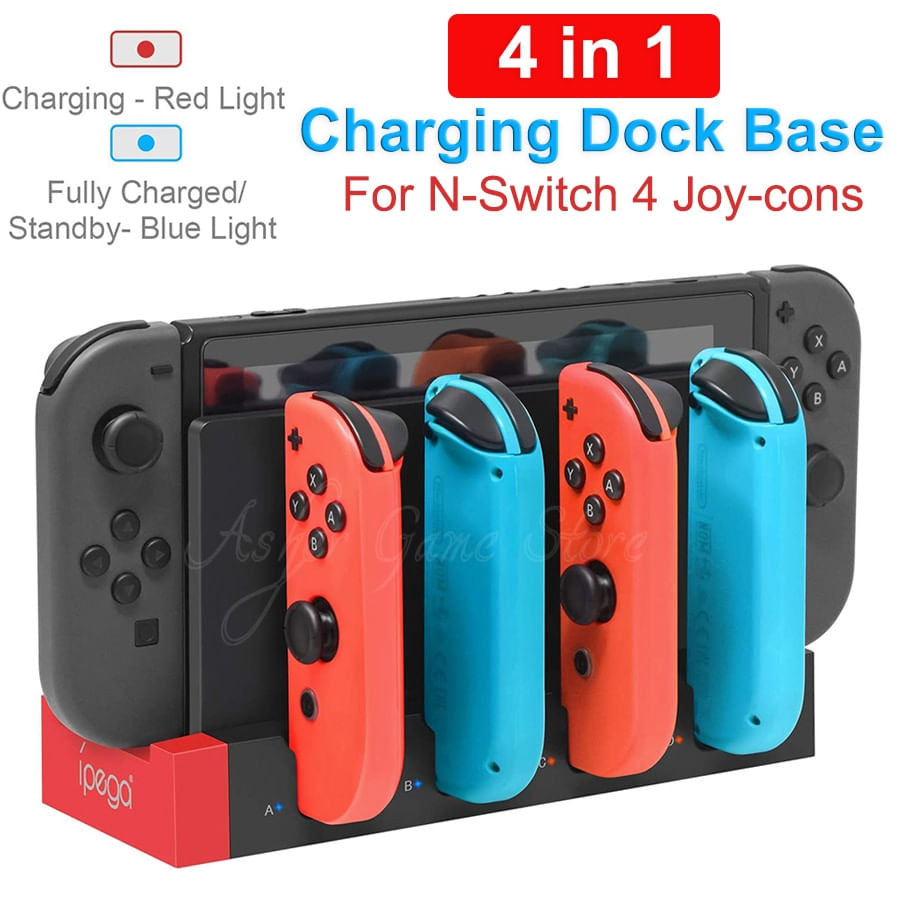 Base De Carregamento Para Nintendo Switch, 4 Em 1, Com Led Indicat