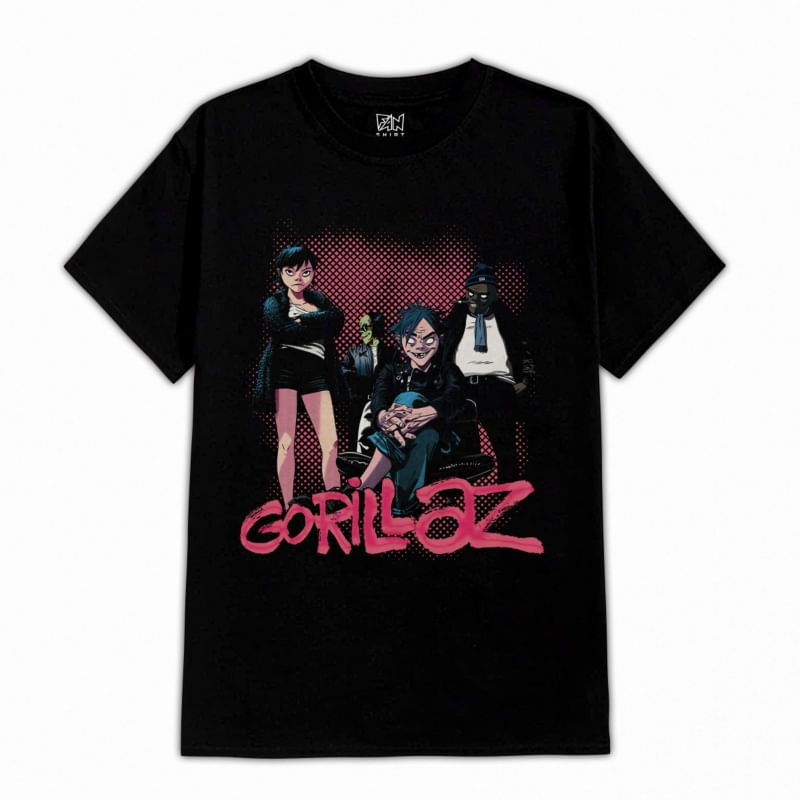 Camiseta Dtf Fanshirt Gorillaz 184 De Manga Curta Para Homens E W