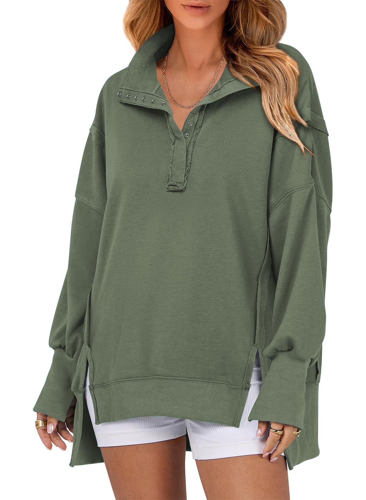Moletom Shewin Oversized Para Mulheres, Folgado, Verde Xxl