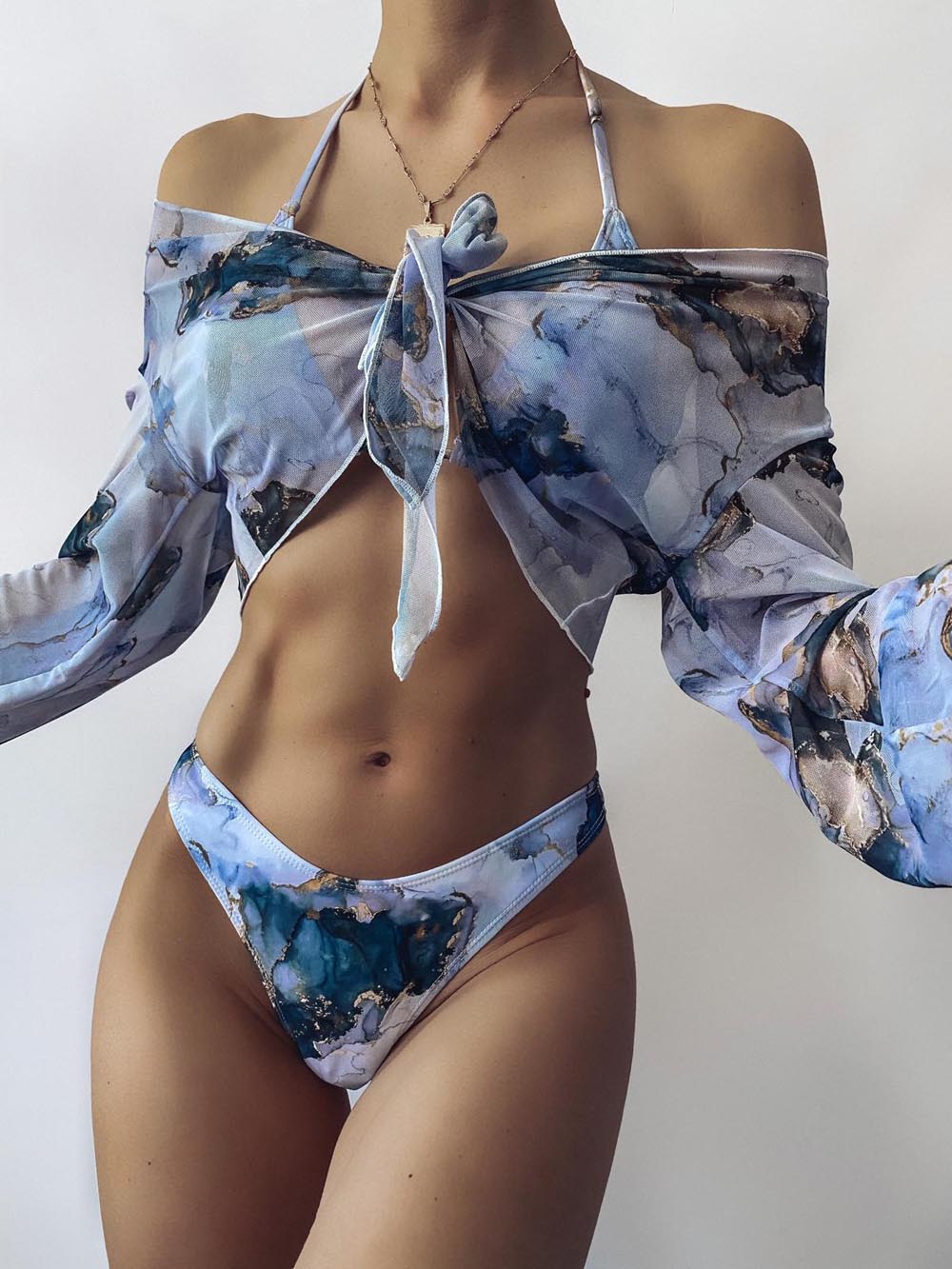 Estampada Feminina Push Up Biquíni-4s