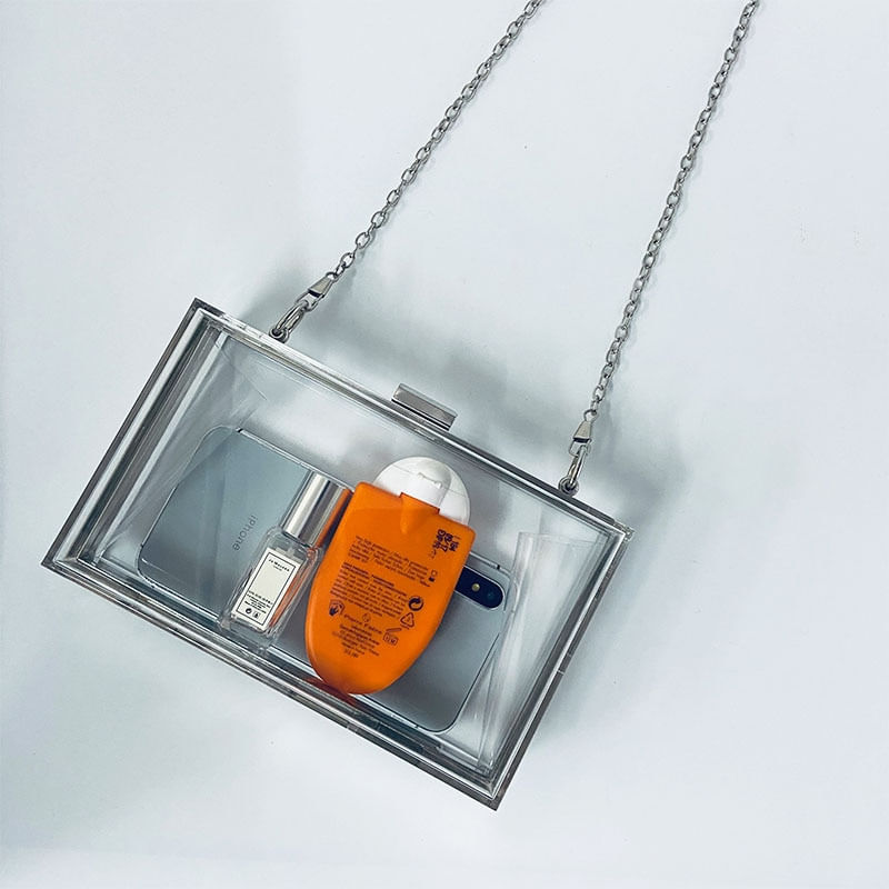 Moda Acrílica Saco De Saco De Saco De Corpo Cruzado Dia Saco De Embreagem