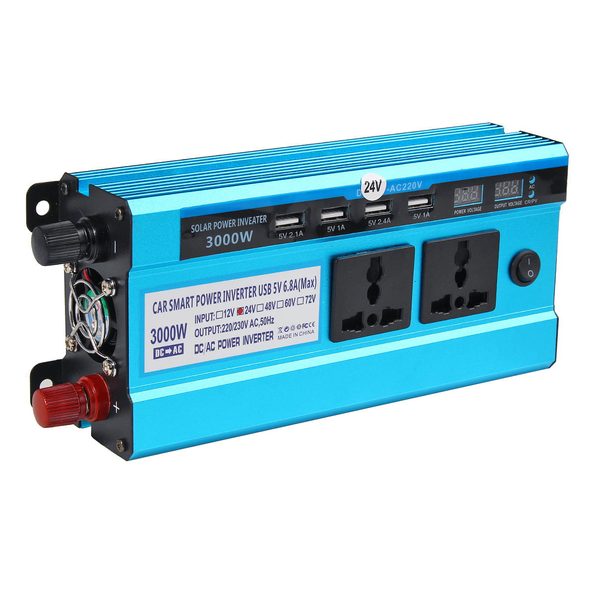 3000w Car Inversor De Energia Solar Dc 12/24 / 48v Para Ac 220v Sin