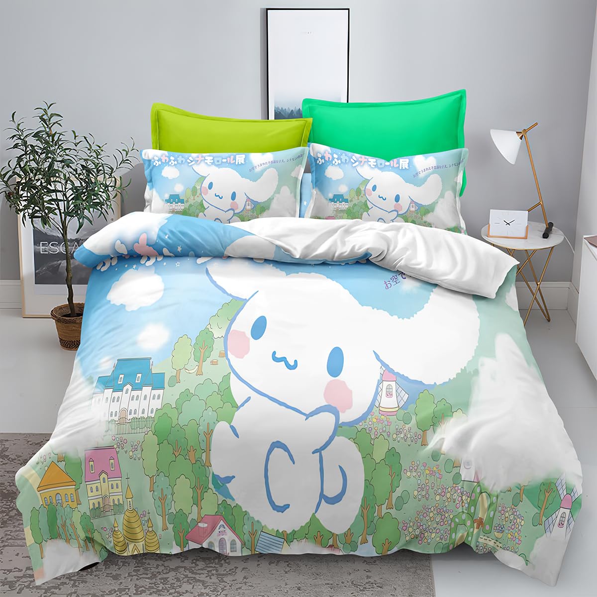 Conjunto De Roupa De Cama Xyrxaric Cinnamoroll 3d Print Para Crianças Em Tamanho Real