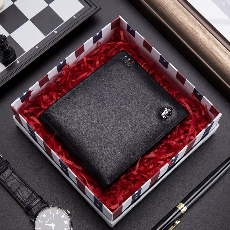 Business Casual Men Carteira Top Layer Bolsas De Couro Genuíno Me