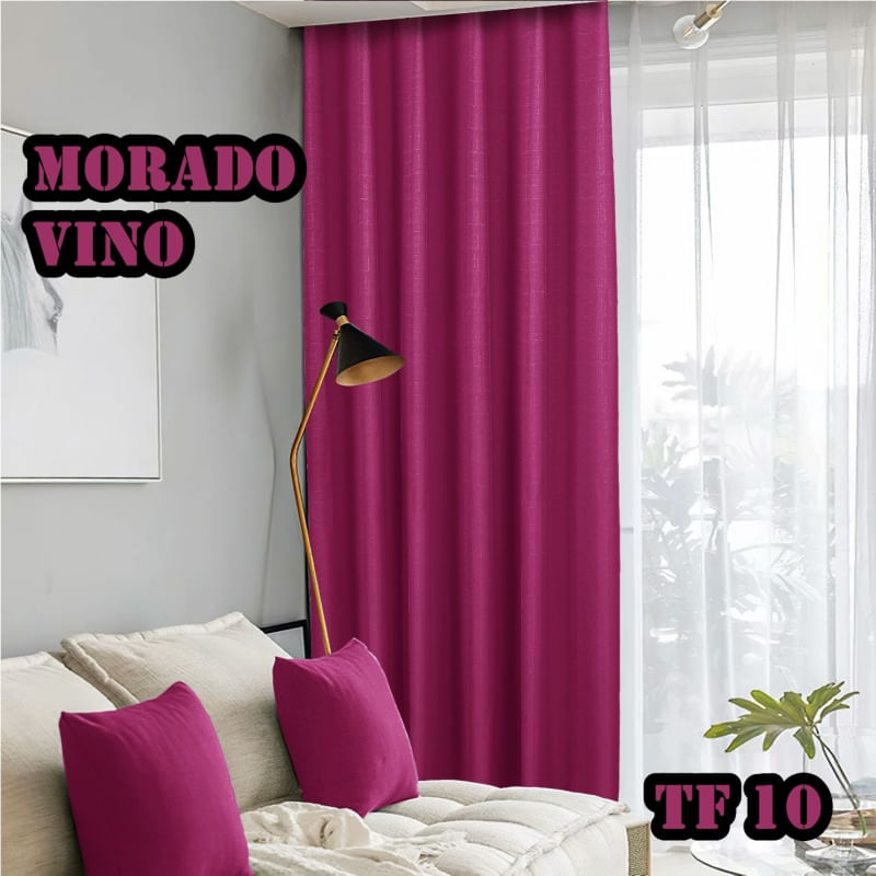 Conjunto De Cortinas Blackout Genérico De 2 Cores Fúcsia 230 Cm X 140 Cm