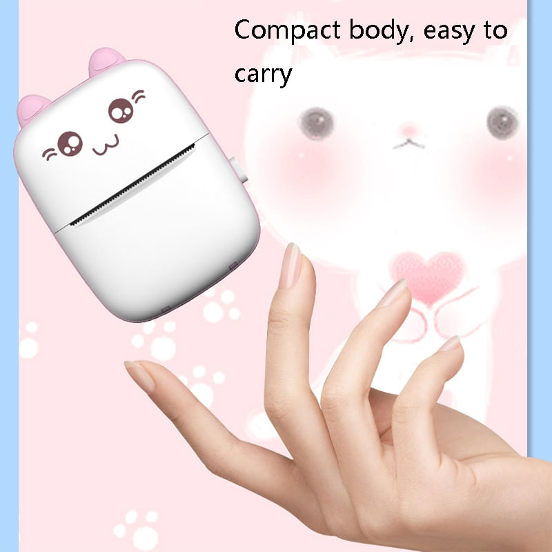 Mini Impressora Térmica Portátil Versão Inglesa Rosa