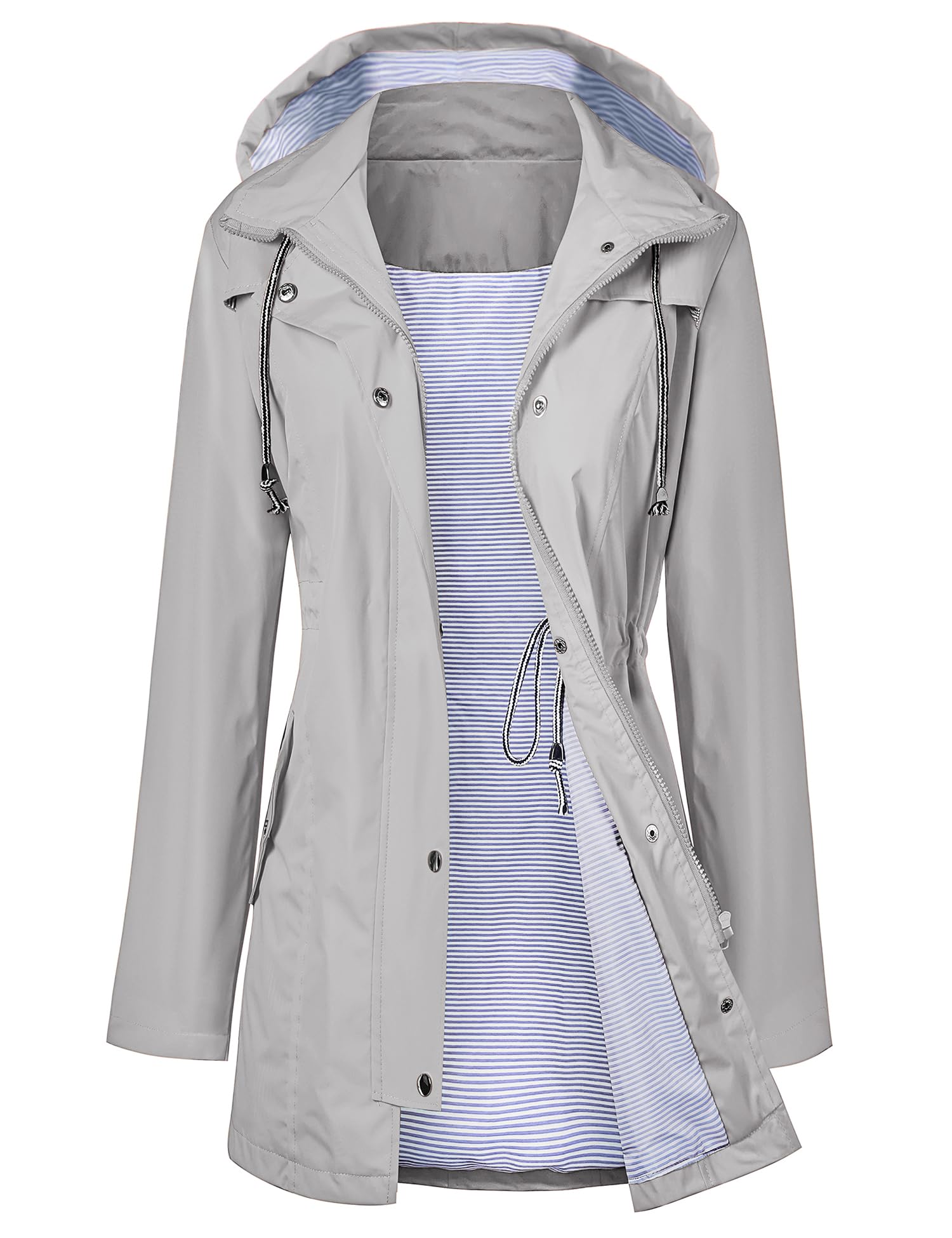 Capa De Chuva Lomon Impermeável Com Capuz Longo Para Mulheres