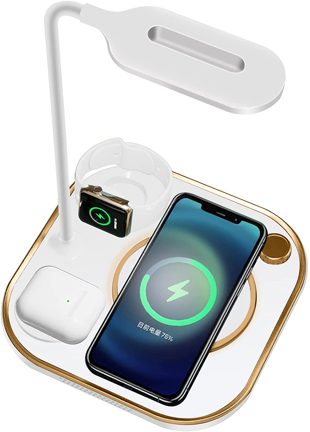 Nova Lâmpada De Mesa De Carregamento Sem Fio 2022 4in1 Para Iphone Cell Ph