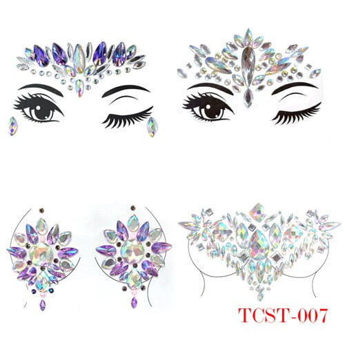 Joias E Adesivos 24 Estilos De Maquiagem Para Rosto E Lua