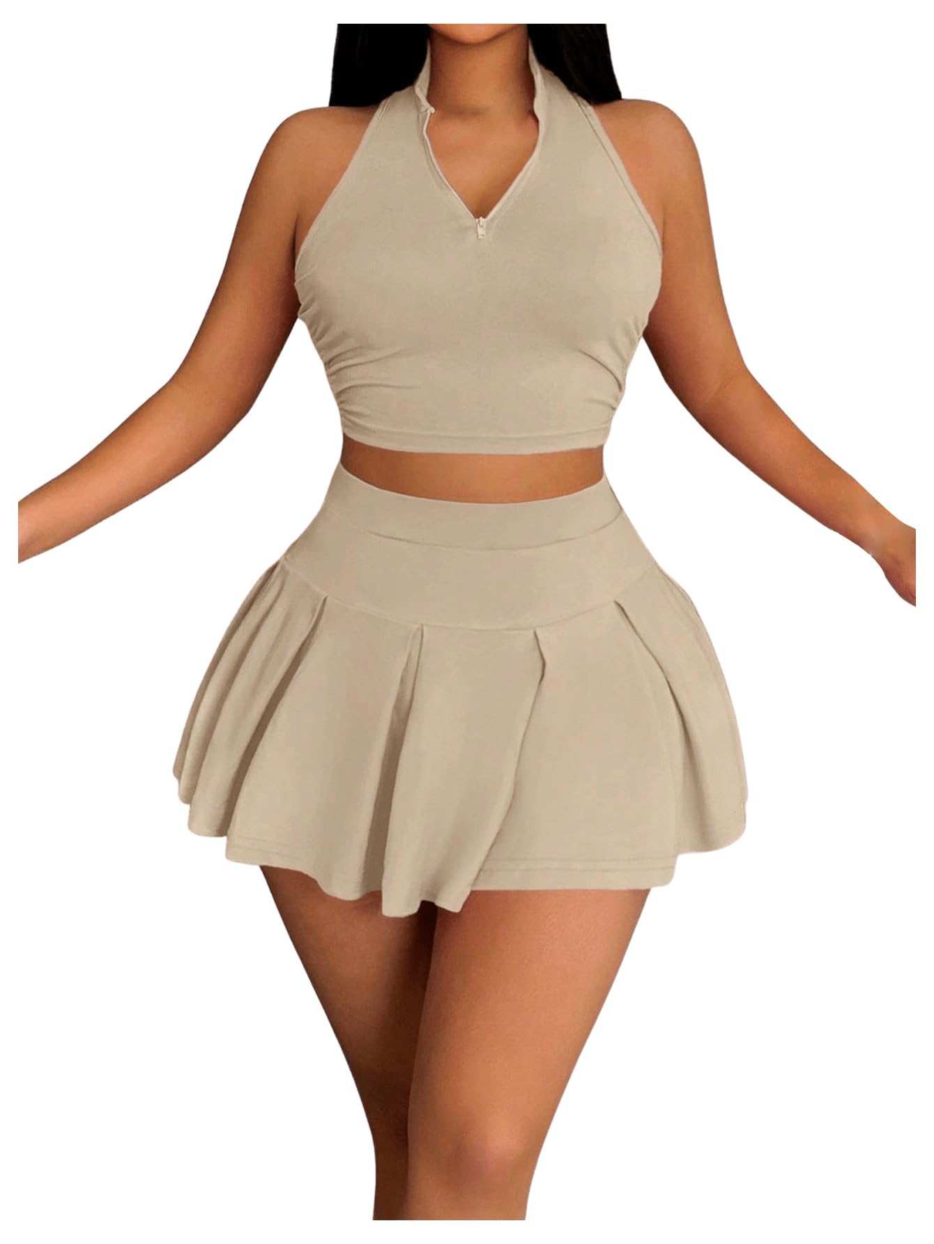 Outfit Soly Hux, Camiseta Regata E Saia Femininas De Verão, 2 Peças