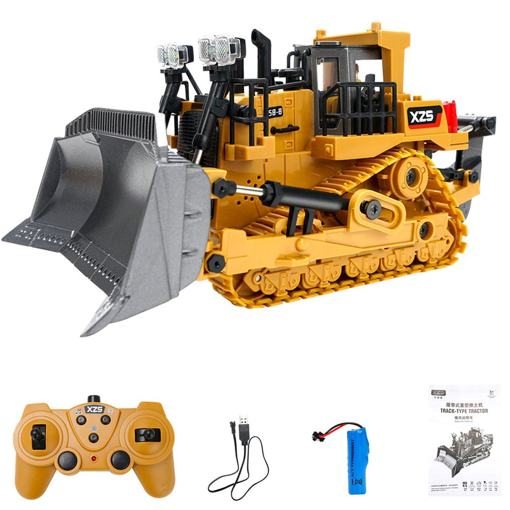 1:24 9ch Rc Bulldozer Com Escavadeira Pesada Light Power Engin
