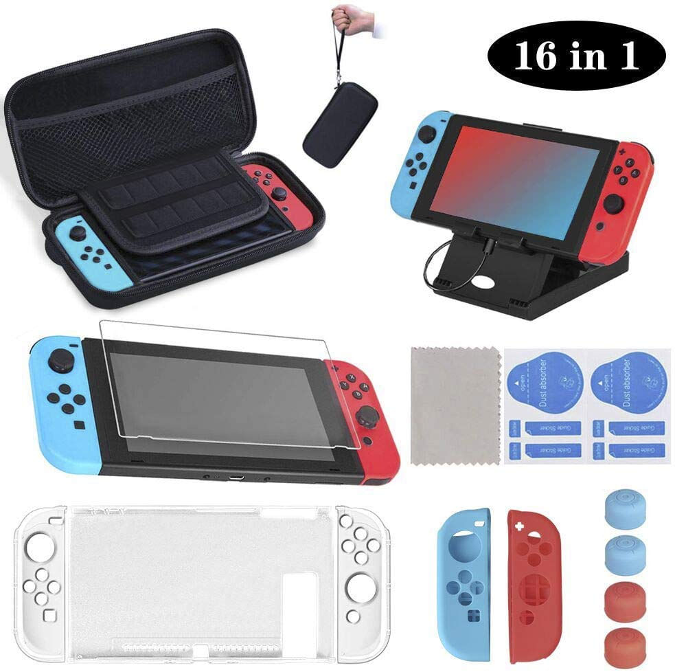 Kit De Acessórios Com Capa Para Nintendo Switch 16 Em 1