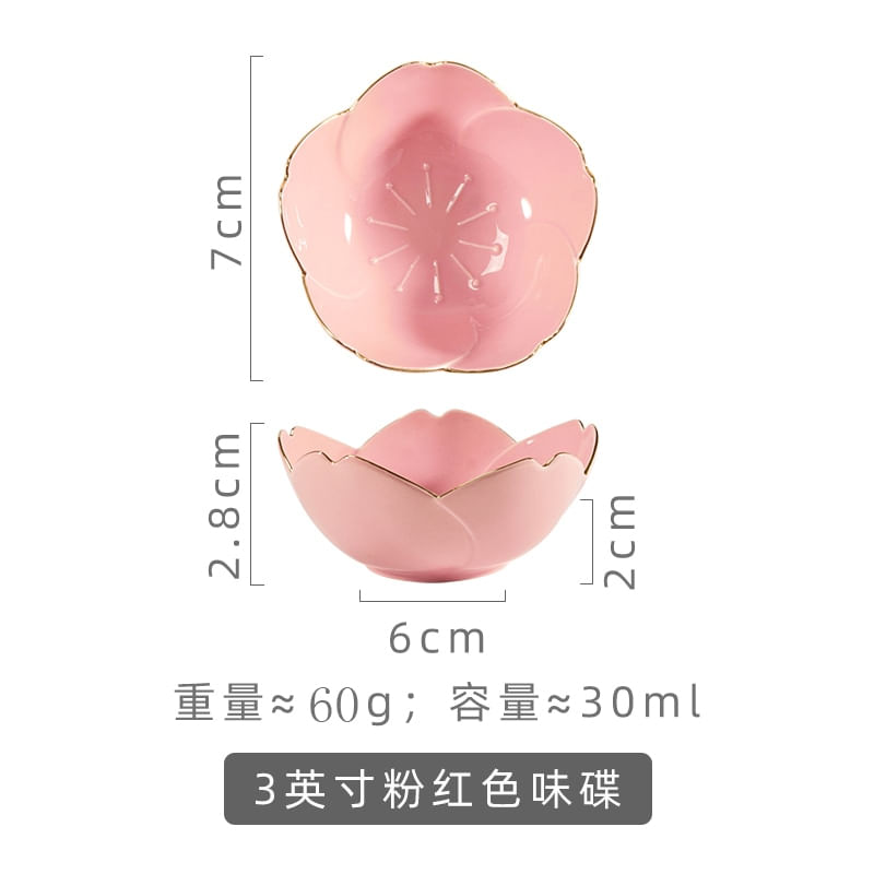 Japonês Creative Cherry Ceramic Plate Sopa Rice Bowl Cerami