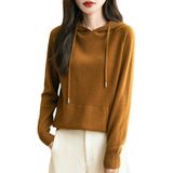 Hoodie Feminino Chanyarn 100% Lã Merino Outono Inverno 2024