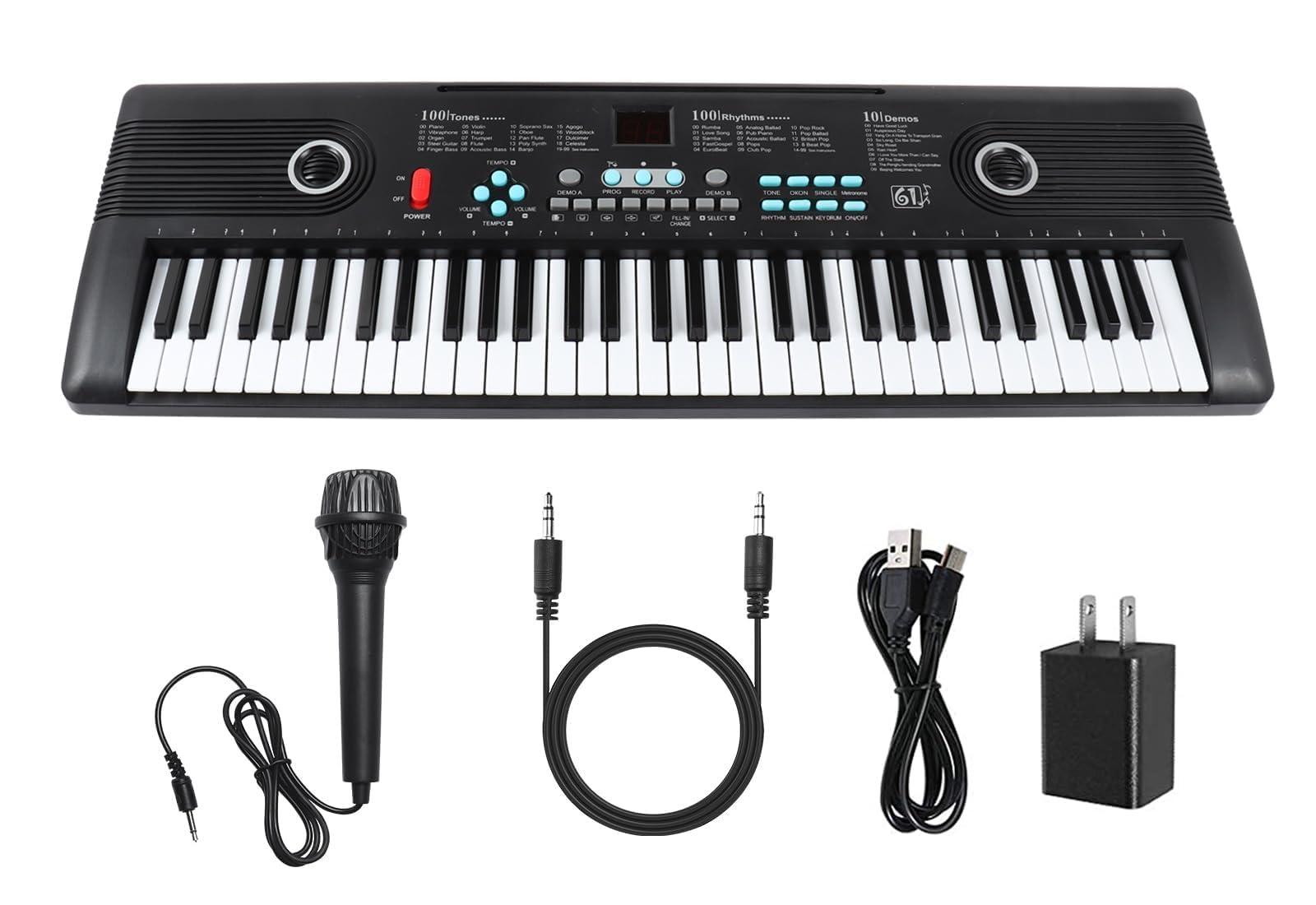 Piano De Teclado Mizayi 61 Teclas Com Modo De Ensino Para Iniciantes