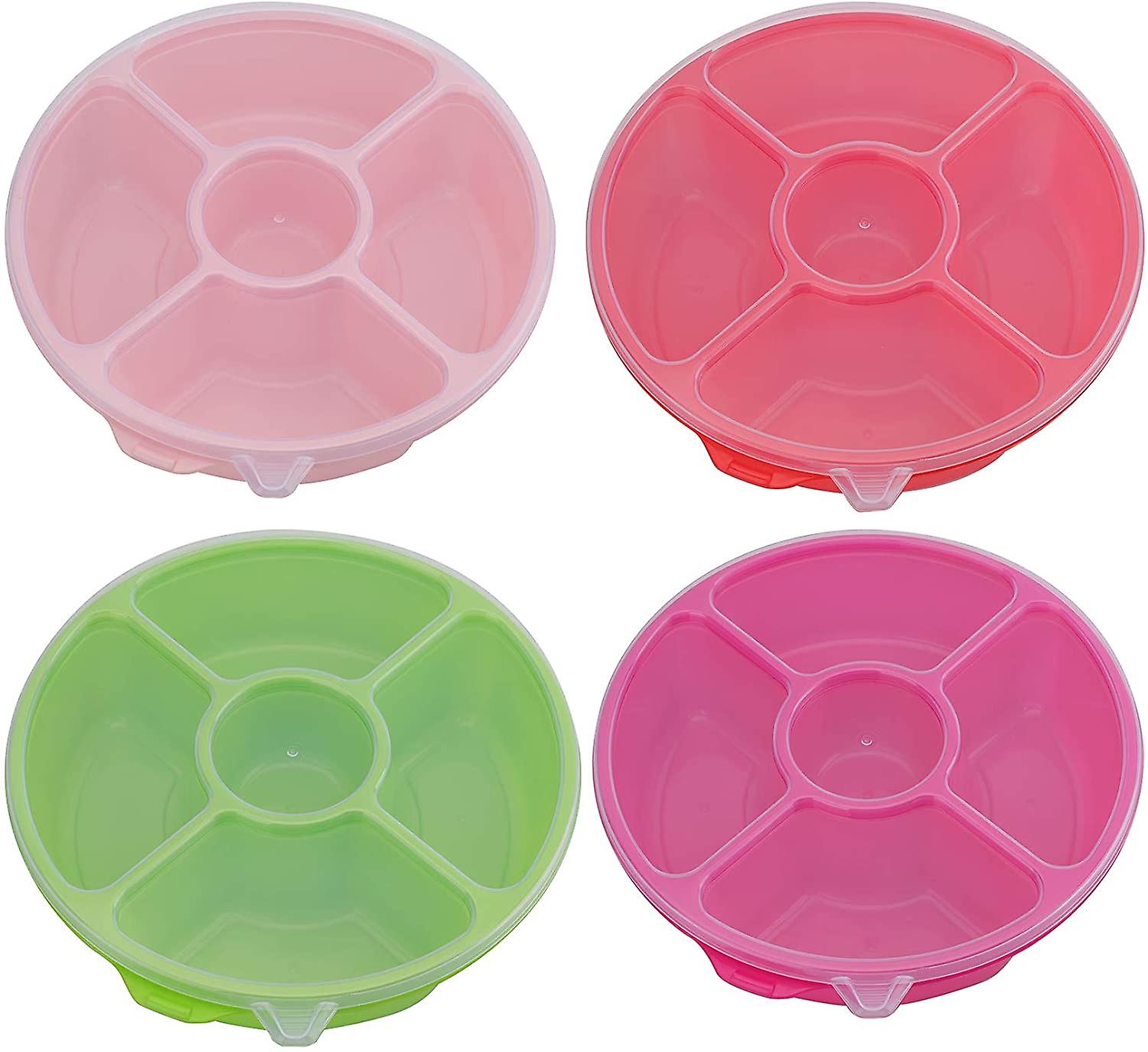 4 Pcs 11 Polegadas Doces E Porca Servindo Recipiente, 5 Compartimento