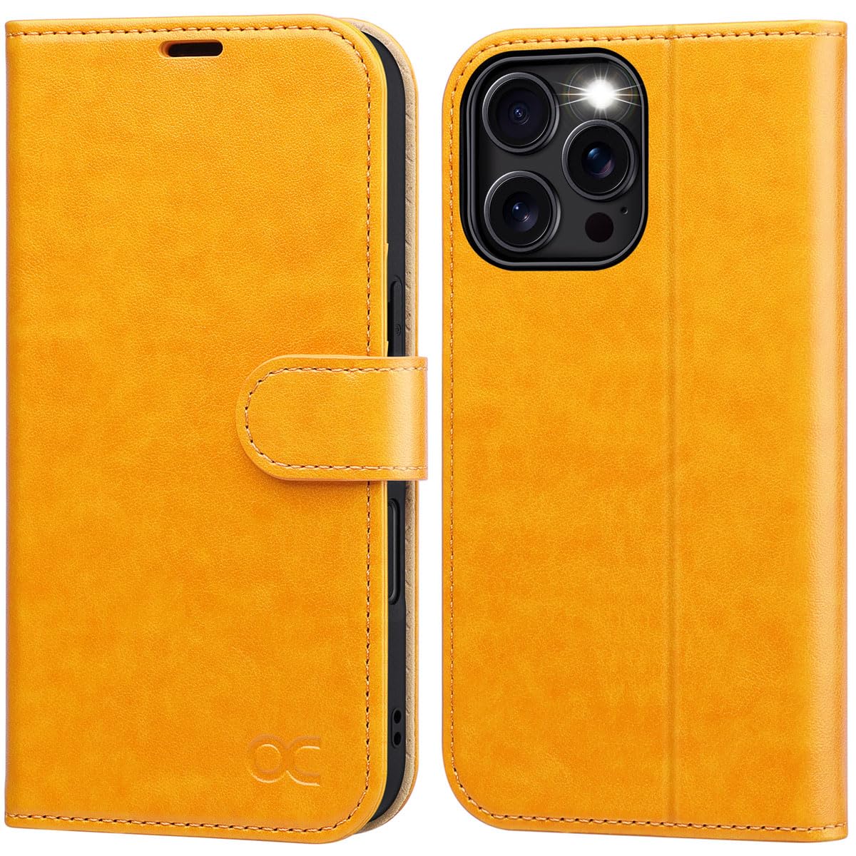 Capa Tipo Carteira Ocase Compatível Com Iphone 16 Pro Tangerine