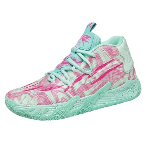 Tênis De Basquete Didopery Masculinos Com Cadarço E Cano Alto Ciano