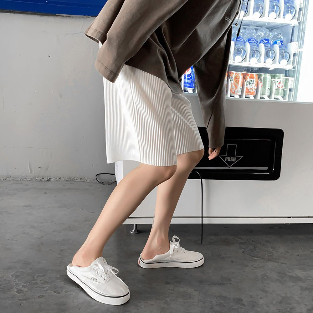 Moda Masculina Pleated Shorts Casual Shorts Ho=(s)