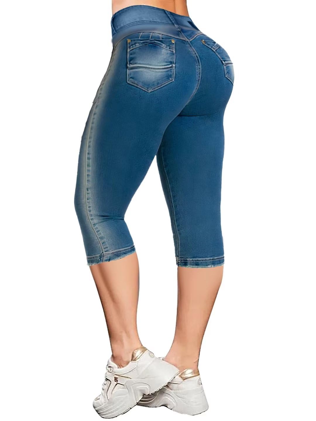 Jeans Flamingals Butt Lifting Skinny Para Mulheres Azul Pálido Xl