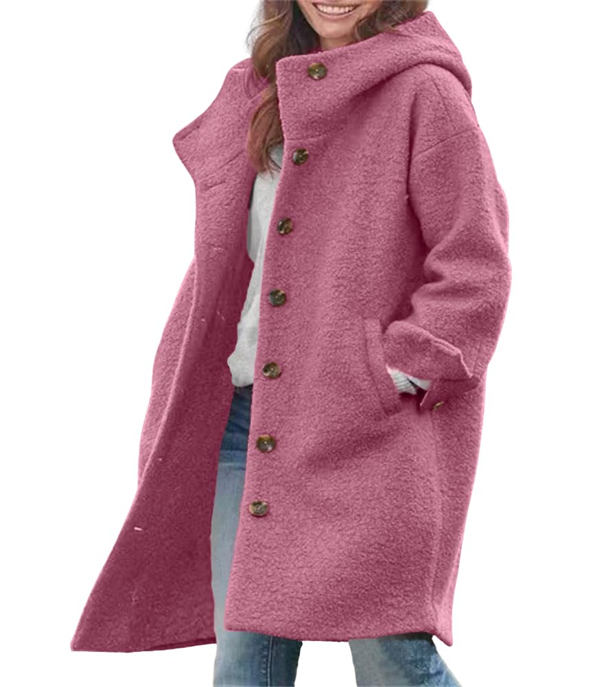 Casaco De Lã Chouyatou Feminino De Inverno Com Capuz Casual