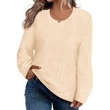 Top Carcos, Suéter Feminino Plus Size De Manga Comprida, 5gg, Branco Creme