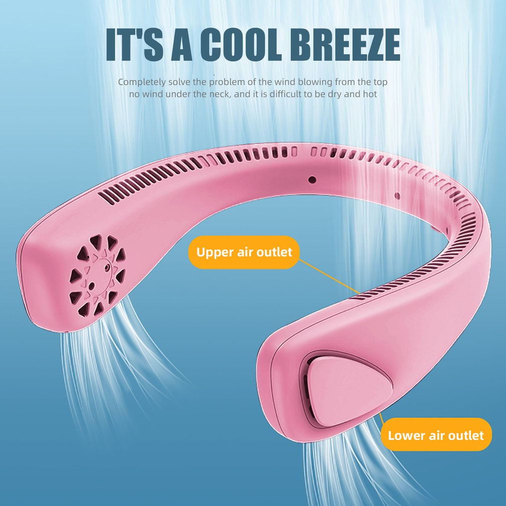 F14 Ventilador Mini Pescoço Ventilador Sem Lâmina Rosa