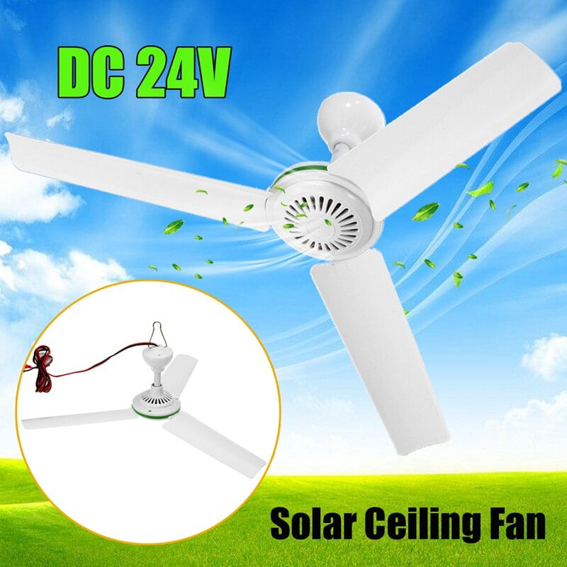 Dc 24v 6w Mini Mute Solar Ceiling Fan W / Switch 3h Lun